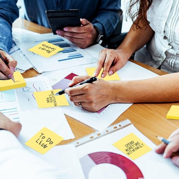 12 Pads Pop Up Sticky Notes 3x3 Refills, Canary Yellow Strong Adhesive Post, Sui - Picture 5 of 7